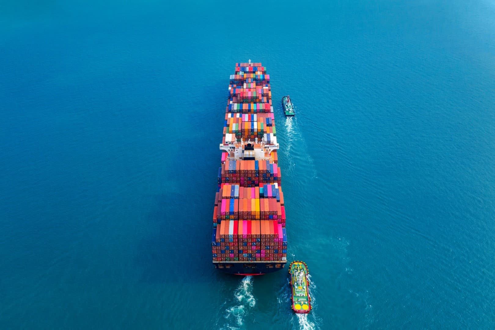 Cargo vessel on strategic route